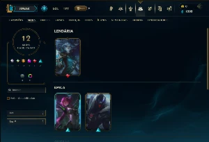 Bronze 1 com 100 Champs e 12 Skins ( Mais de 700 Jogos )