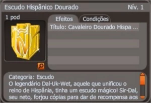 [PROMOÇÂO]  Escudo Hispânico Dourado Spiritia/Helioboros - Dofus