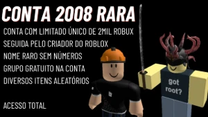 Conta Roblox de 2008 com itens limitados únicos