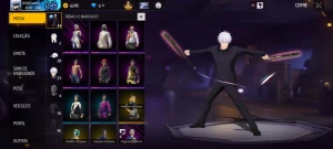 Conta ff com skins de jujutsu kaisen - Free Fire