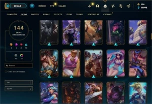 Conta Platina 4 com TODOS os champs e 144 Skins+ 800k de Lee - League of Legends LOL