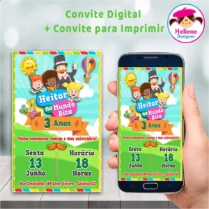 Convite Digital + Convite para Imprimir Festa Infantil - Serviços Digitais