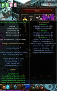 Conta Summoner 190RR/1029 ML - MU Online