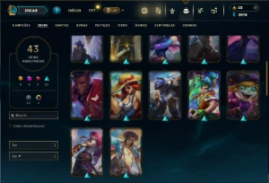 Unranked com 125 Champs e 43 Skins + Kayle Juiza - League of Legends LOL