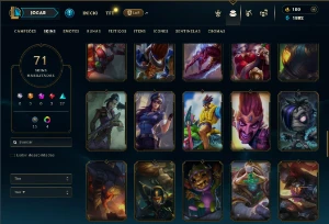 Bronze 4 com 120 Champs e 71 Skins - League of Legends LOL