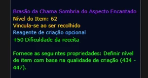Brasão da Chama Sombria do Aspecto Encantado - item 447ilvl - Blizzard