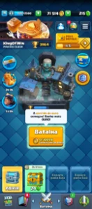 Conta de Clash Royale com aceleração de baús bugada