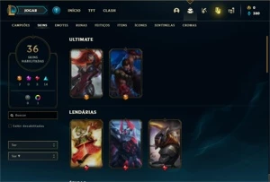 Conta ouro 4 com 67 Champs e 36 Skins + 2 Fragmentos - League of Legends LOL