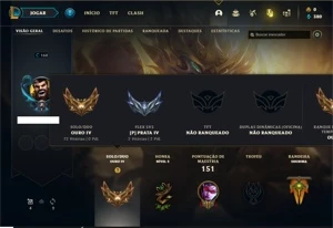 Conta ouro 4 com 67 Champs e 36 Skins + 2 Fragmentos - League of Legends LOL