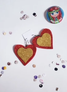 Brincos Festa Coração - Artesanato e Personalizados