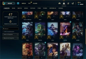 Conta MESTRE com 70 PDL e 31 Champs + 4 Skins - League of Legends LOL
