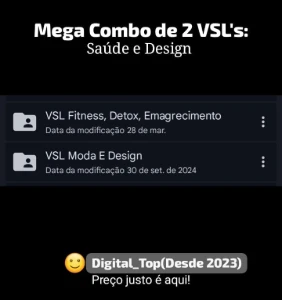🔥😎🤑💸✅ Mega Combo De 2 Vsl’S — Saúde E Design 💪🎨 - Outros