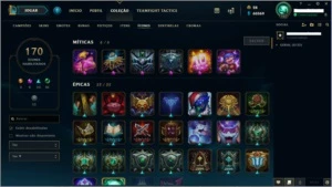 Conta nível 103, todos os champs + 91skins, 60k EA + 3k EL - League of Legends LOL