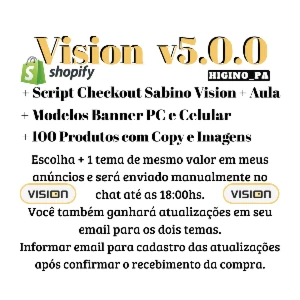 Tema Vision Da \ Loja De Temas Shopify \ + Atualizações - Outros