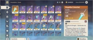 Conta AR39 childe, qiqi, keqing, skyward pride - Genshin Impact