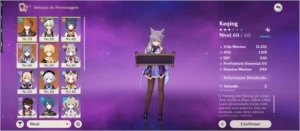 Conta AR39 childe, qiqi, keqing, skyward pride - Genshin Impact