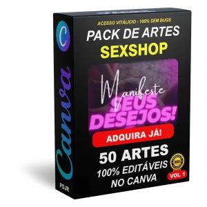 Pack Canva Sexshop - 50 Artes Editáveis
