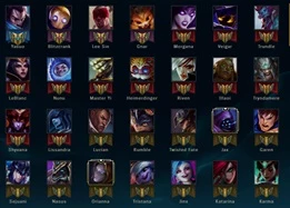 CONTA LEAGUE OF LEGENDS PRATA 1, 60 CHAMPIONS, 13 SKINS! LOL