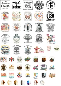 + De 300 Estampas Gospel em PNG separada por categorias - Digital Services