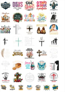 + De 300 Estampas Gospel em PNG separada por categorias - Digital Services