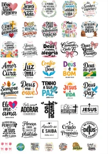 + De 300 Estampas Gospel em PNG separada por categorias - Digital Services