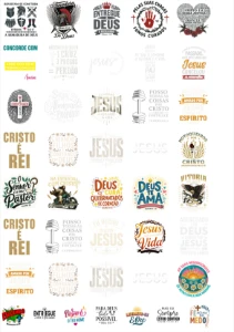 + De 300 Estampas Gospel em PNG separada por categorias - Digital Services