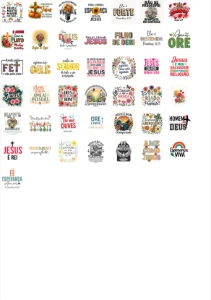 + De 300 Estampas Gospel em PNG separada por categorias - Digital Services