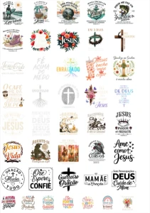 + De 300 Estampas Gospel em PNG separada por categorias - Digital Services