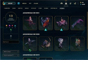 Conta unranked com 145 Champs e 144 Skins - League of Legends LOL