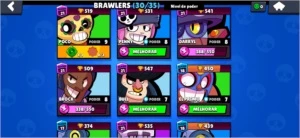 CONTA BRAWL STARS 11725 TROFÉUS 216 GEMAS 30/35 BRAWLERS