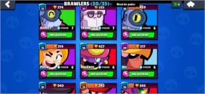 CONTA BRAWL STARS 11725 TROFÉUS 216 GEMAS 30/35 BRAWLERS