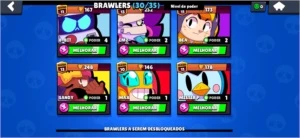 CONTA BRAWL STARS 11725 TROFÉUS 216 GEMAS 30/35 BRAWLERS