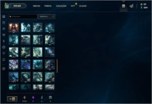 CONTA PLATINA 4 136 CAMPEÕES Level 205 55 skins - League of Legends LOL