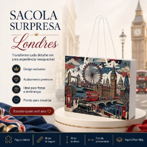 Kit 15 Sacolinhas Londres Roda Gigante - Pegue e Monte - Artesanato e Personalizados
