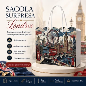 Kit 15 Sacolinhas Londres Roda Gigante - Pegue e Monte - Artesanato e Personalizados