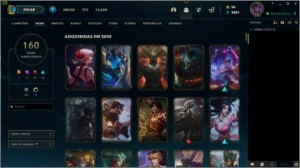 Conta de lol, lvl 276, 160 skins, falta um campeão só - League of Legends