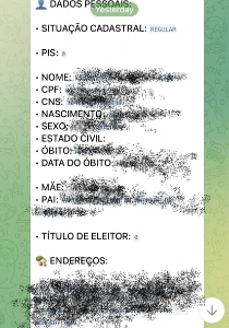 Consulta de Dados Pessoais - Outros