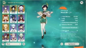 Conta genshin impact Venti + Mona + Klee + Qiqi