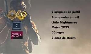STEAM COM 33 JOGOS, METRO 2033 E LITTLE NIGHTMARES