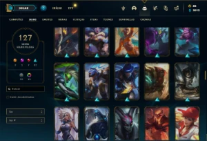 Conta prata 3 com TODOS os champs e 127 Skins (2 Ultimates) - League of Legends LOL