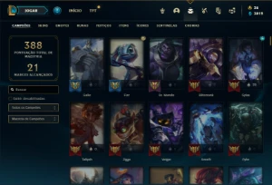 Conta prata 3 com TODOS os champs e 127 Skins (2 Ultimates) - League of Legends LOL