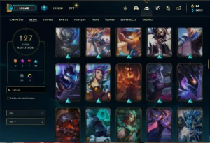 Conta prata 3 com TODOS os champs e 127 Skins (2 Ultimates) - League of Legends LOL