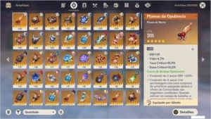 Conta Genshin Impact ar50 EULA, GANYU, ALBEDO, DILUC, QIQI
