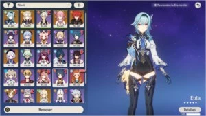 Conta Genshin Impact ar50 EULA, GANYU, ALBEDO, DILUC, QIQI
