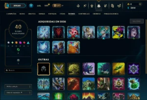 Unranked com 40 Champs e 8 Skins - League of Legends LOL