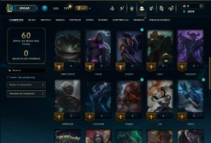 Unranked com 40 Champs e 8 Skins - League of Legends LOL