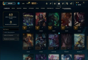 Unranked com 40 Champs e 8 Skins - League of Legends LOL