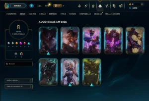 Unranked com 40 Champs e 8 Skins - League of Legends LOL