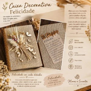 Caixa Decorativa Felicidade - Artesanato e Personalizados
