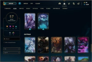 Conta ouro 4 com 61 champs e 57 skins +71 Pontos de Prestigi - League of Legends LOL
